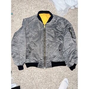 Vintage‎ Jacket Flying MA-1 Gray Men's 2XL Blood Brothers Broadway Issued RARE
